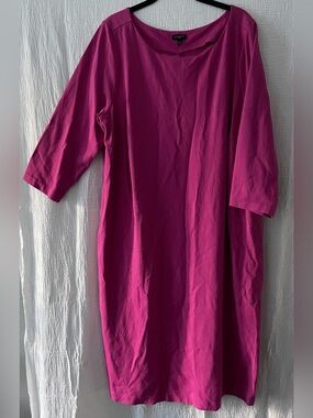 Talbots Bright Magenta Short Sleeve Shift Dress